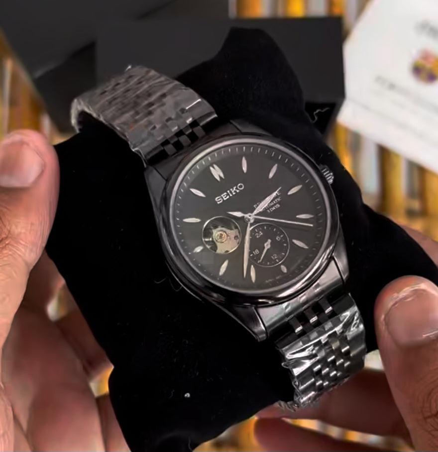 Seiko Presage Stainless steel Black watch