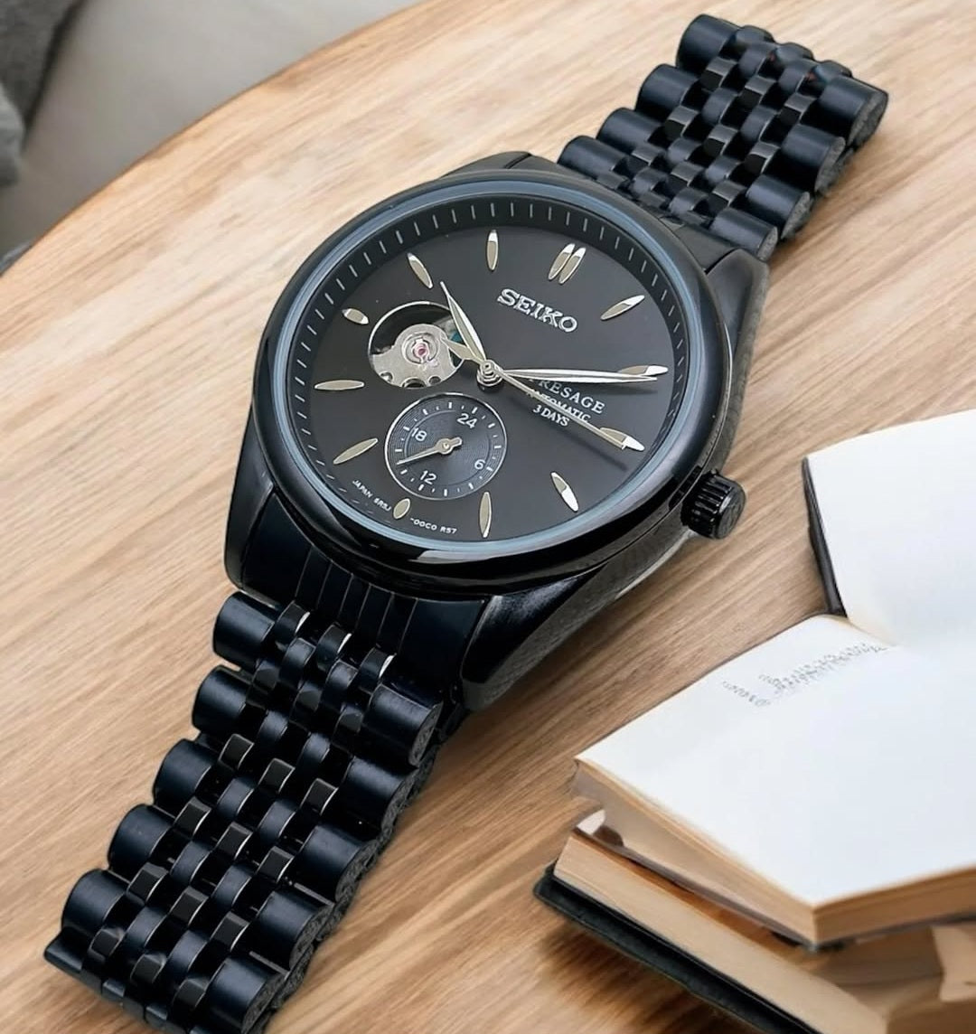 Seiko Presage Stainless steel Black watch