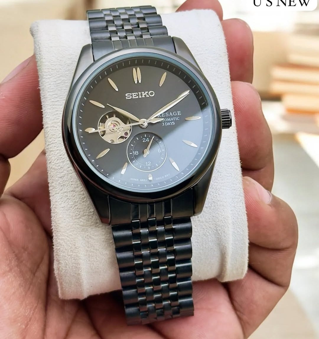 Seiko Presage Stainless steel Black watch