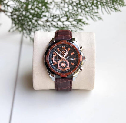 Edifice Brown Leather Watch