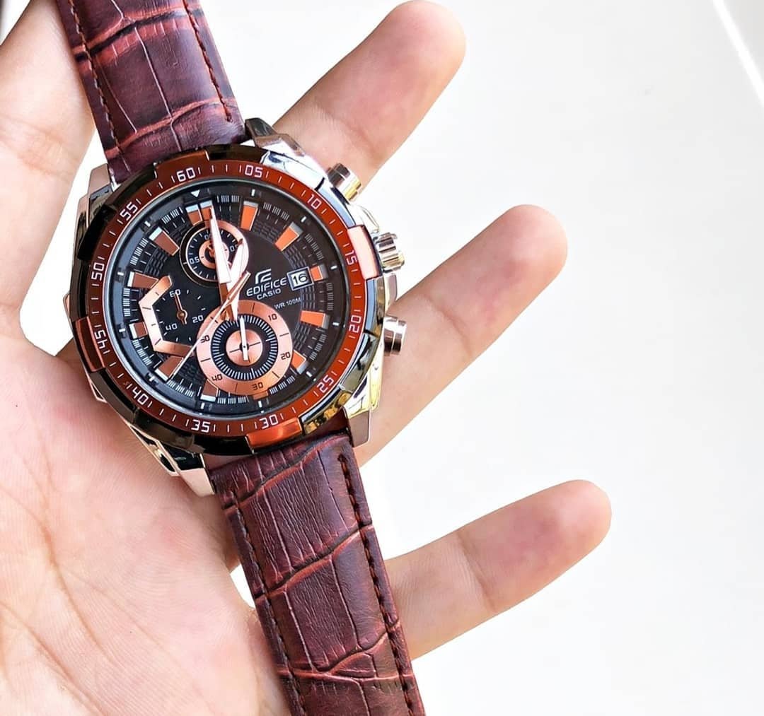 Edifice Brown Leather Watch