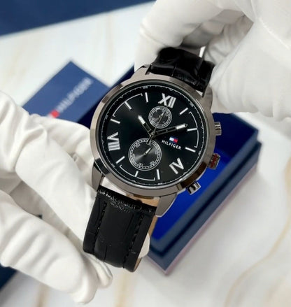 Tommy Hilfiger black Leather watch