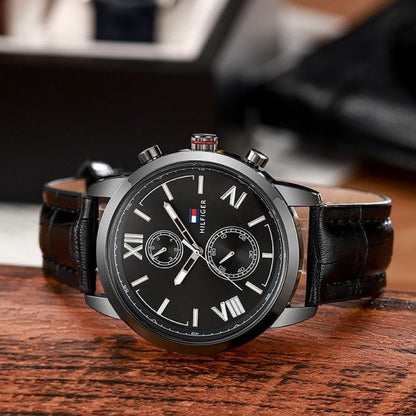 Tommy Hilfiger black Leather watch