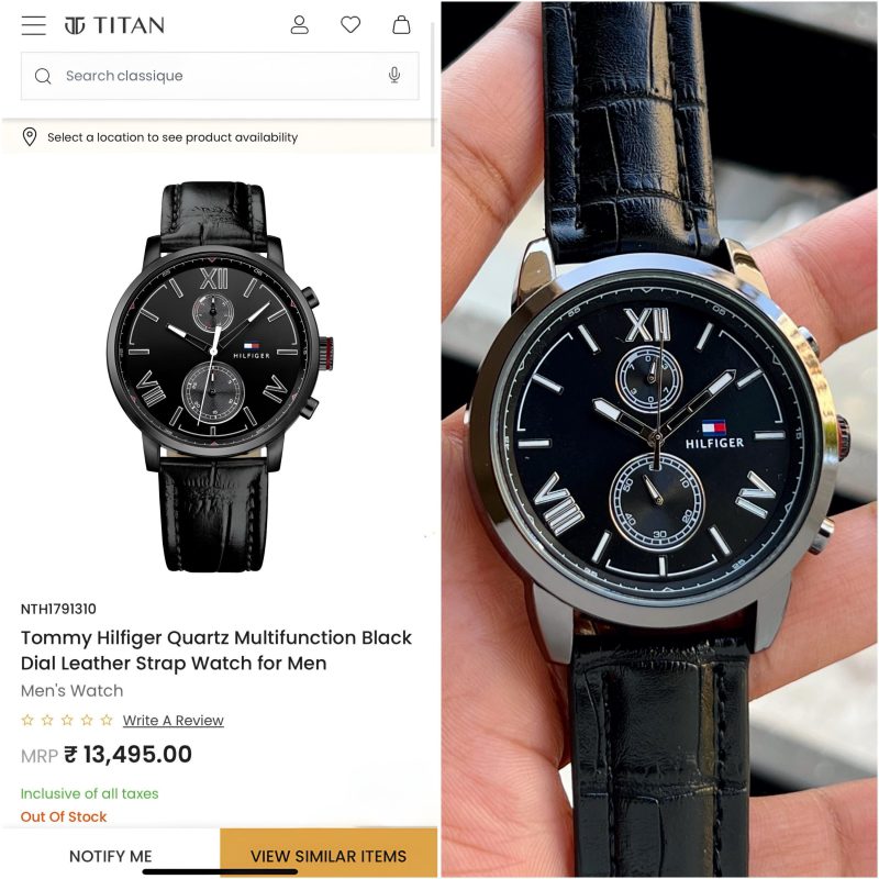 Tommy Hilfiger black Leather watch