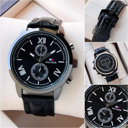 Tommy Hilfiger black Leather watch