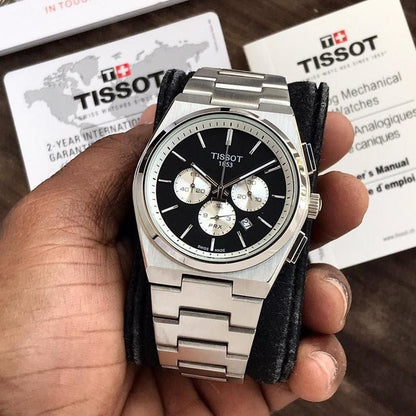 TISSOT PRX CHRONO PREMIUM STAINLESS STEEL BLACK DIAL