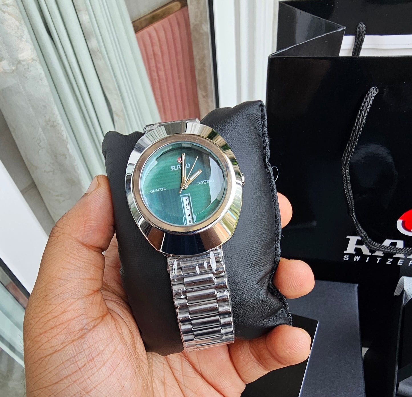 RADO DISTAR SILVER Green Metal WATCH