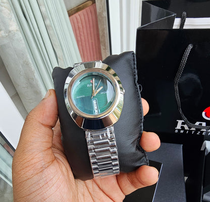 RADO DISTAR SILVER Green Metal WATCH