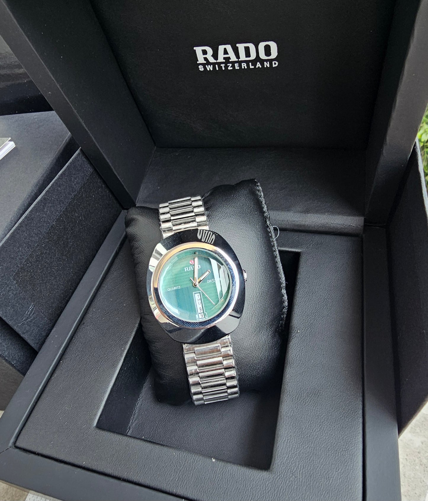 RADO DISTAR SILVER Green Metal WATCH