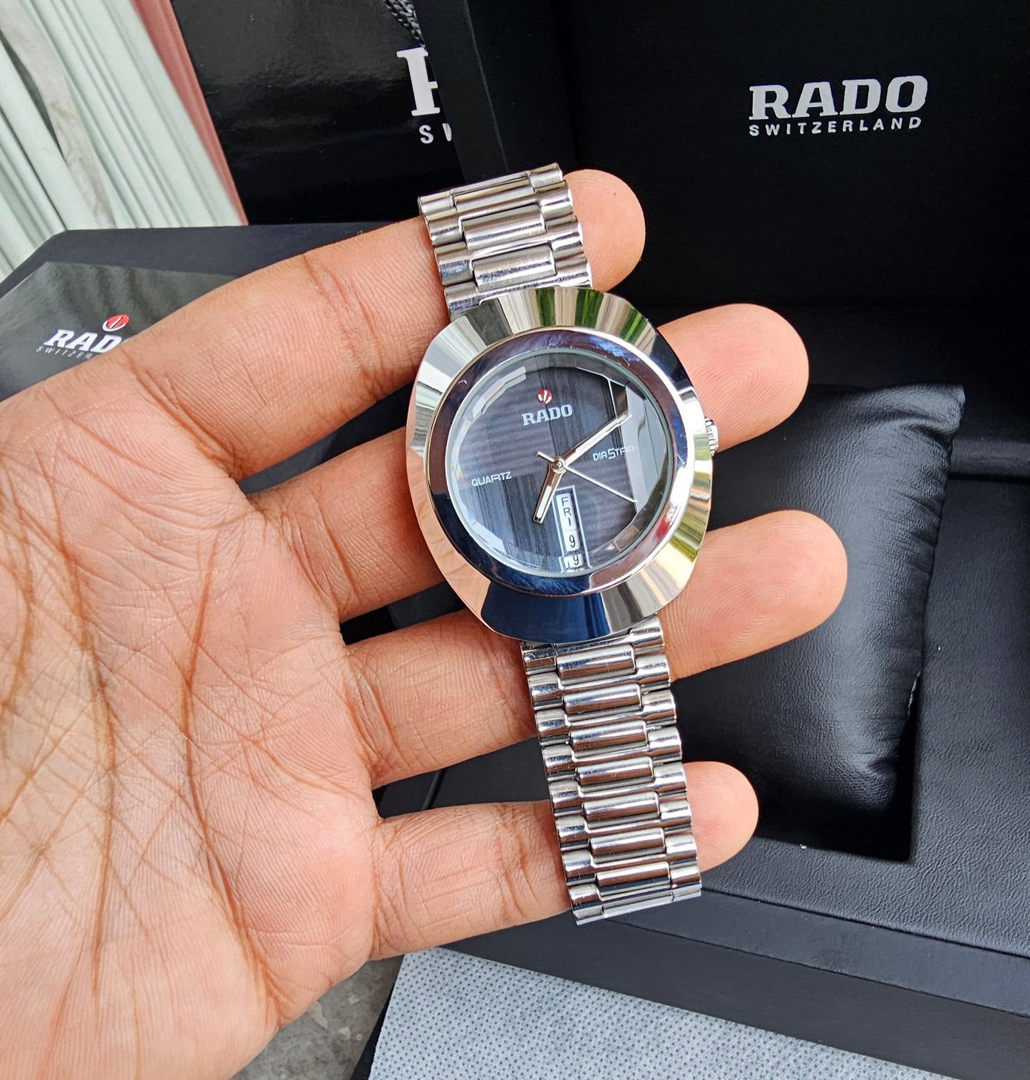 RADO DISTAR SILVER BLACK Metal WATCH