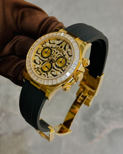 Rolex Daytona Eye of Tiger Gold Diamond Watch