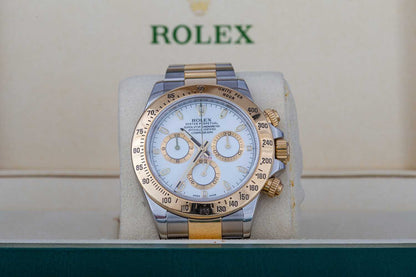 Rolex Daytona Dual Tone White Dial Metal Watch Jasprit Bumra