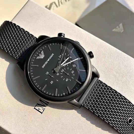 Armani Stainless Steel Black Metal watch