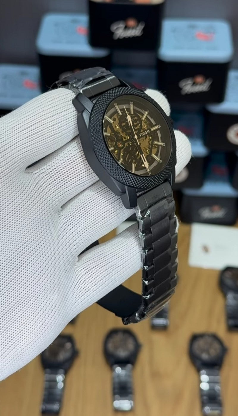 Fossil Automatic stainless steel Metal Black