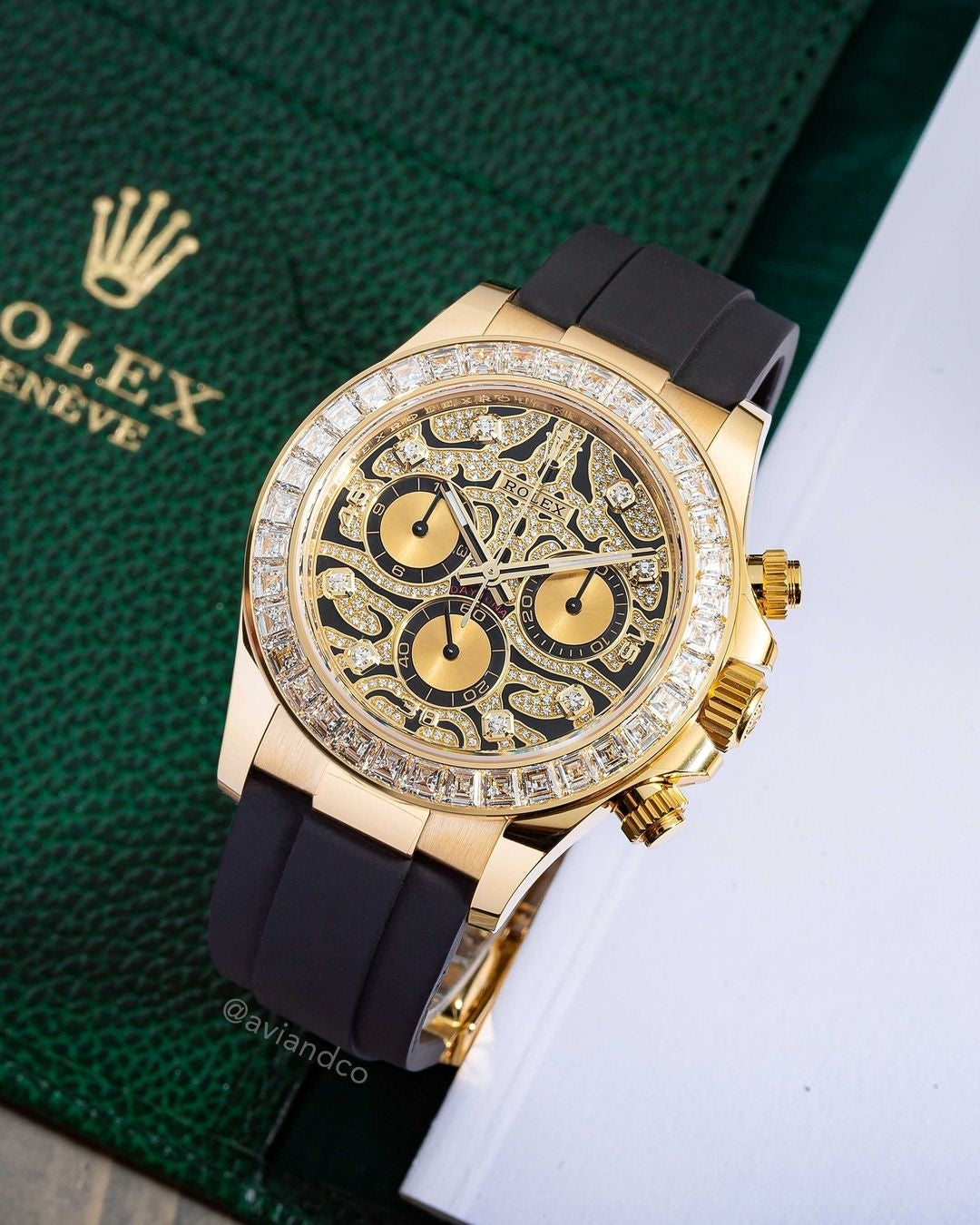 Rolex Daytona Eye of Tiger Gold Diamond Watch