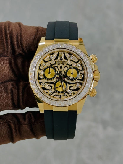 Rolex Daytona Eye of Tiger Gold Diamond Watch