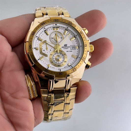 Edifice Gold White Metal Watch