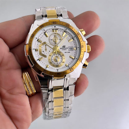 Edifice Silver Gold White Metal Watch