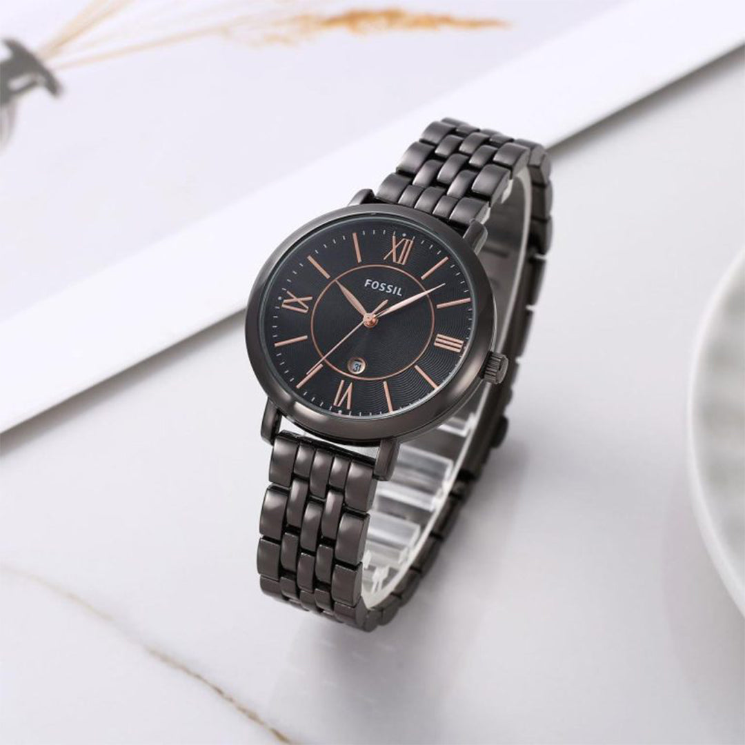 Fossil Black Dial Ladies Watch