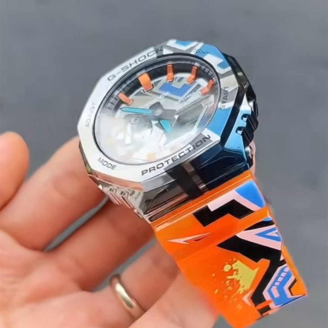 G-shock Gm 2100 Stainless Steel Orange Watch