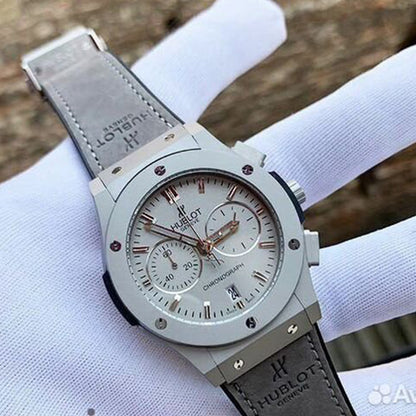 Hublot Grey Leather Belt Rohit Sharma Watch