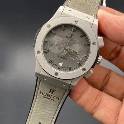 Hublot Grey Leather Belt Rohit Sharma Watch