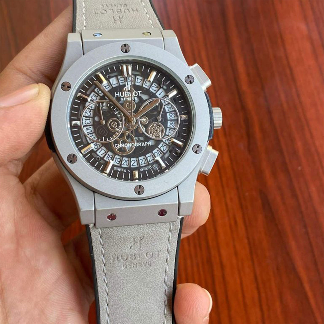 Hublot Grey Leather Belt Watch D