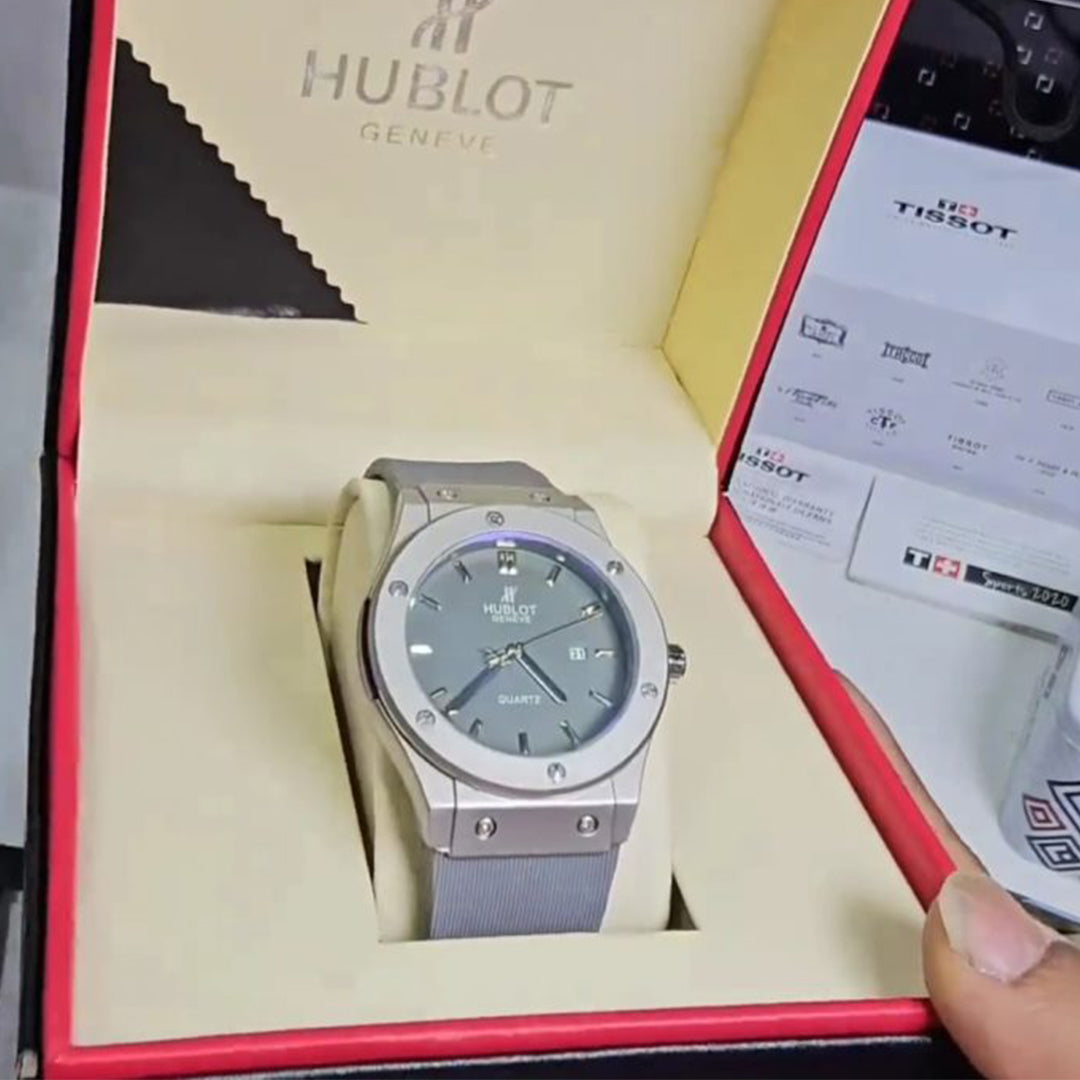 Hublot Grey Leather Belt Watch E