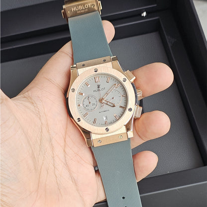 Hublot Mint Green Copper Dial Leather Belt Watch