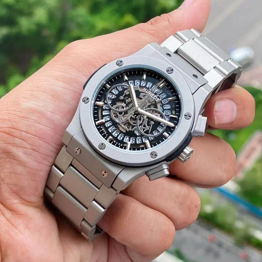 Hublot Silver Grey Automatic Metal Watch