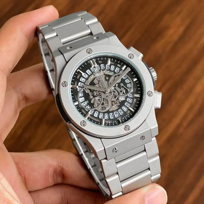 Hublot Silver Grey Automatic Metal Watch