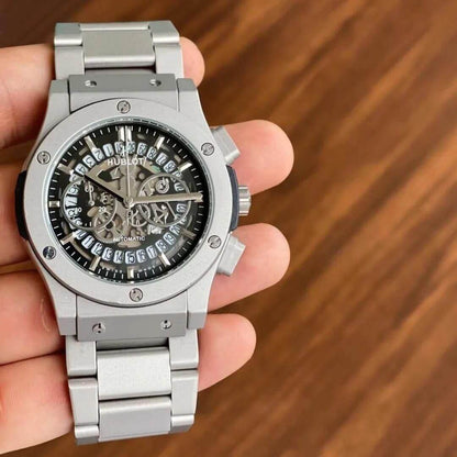 Hublot Silver Grey Automatic Metal Watch