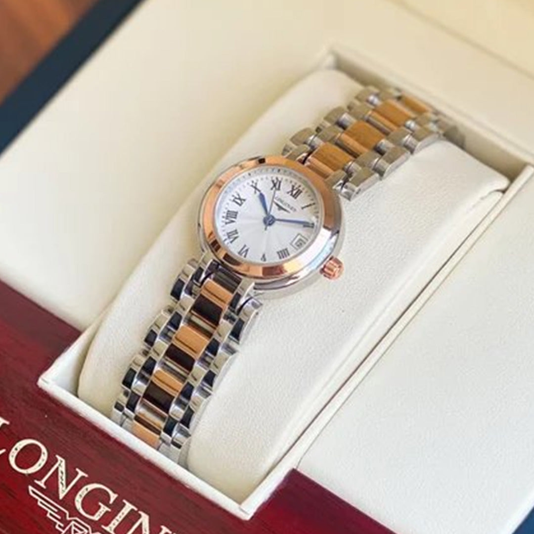 Longiness Dual Tone White Dial Ladies Watch