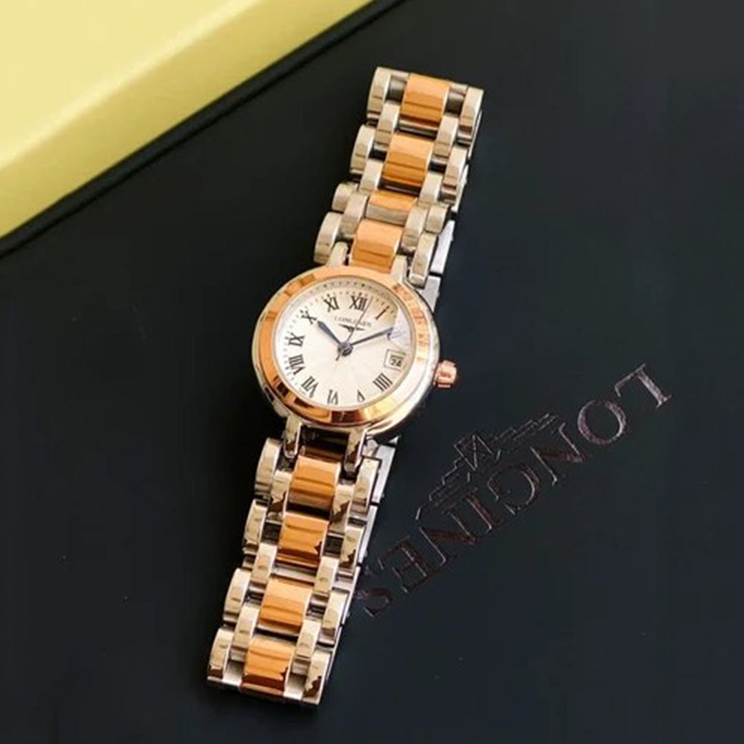 Longiness Dual Tone White Dial Ladies Watch