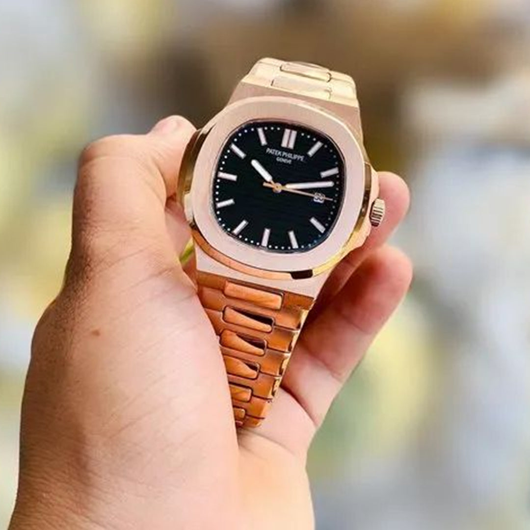 Patek Phillipe Nautilus Rosegold Metal Watch