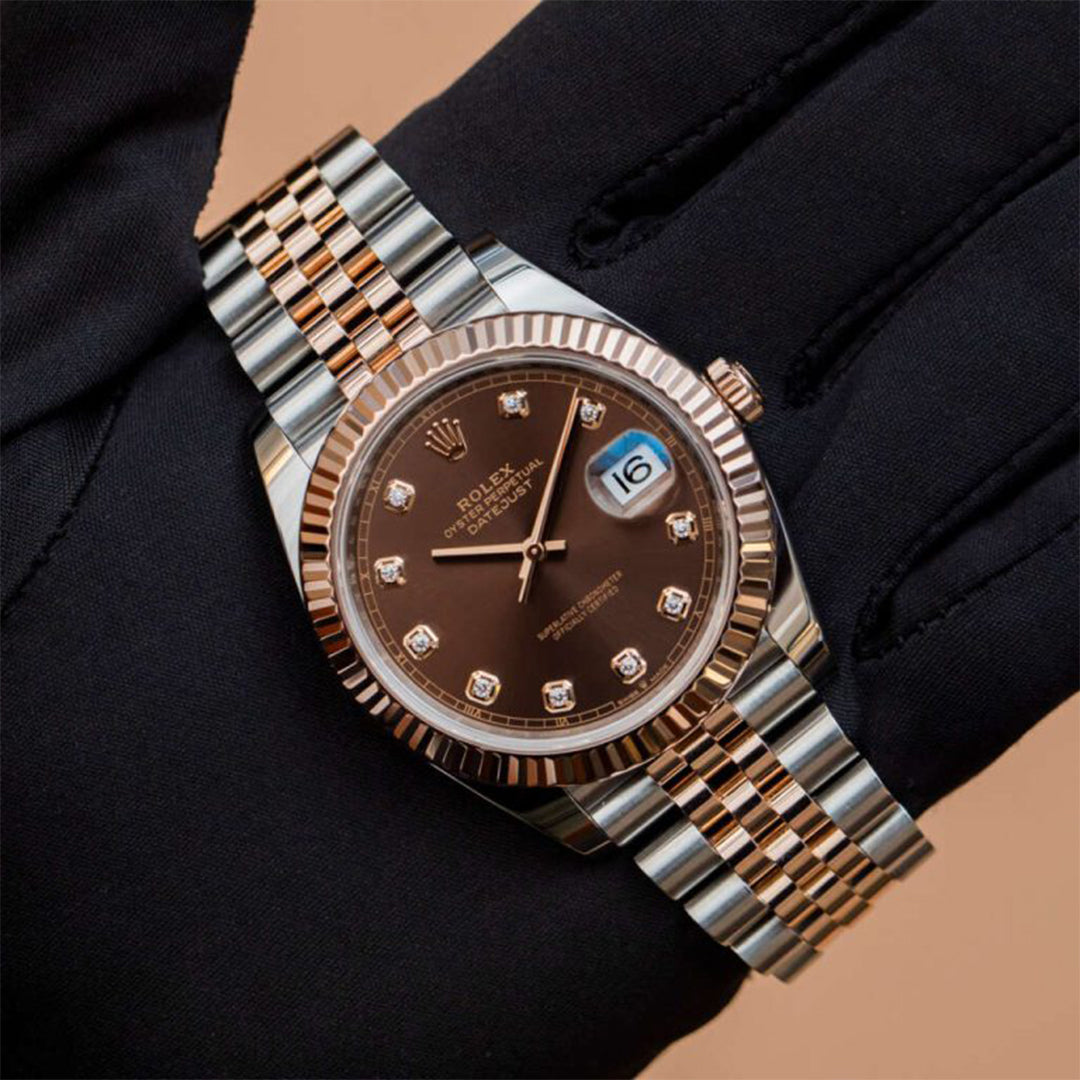 Rolex Datejust Rosegold Gold Diamond Metal Watch