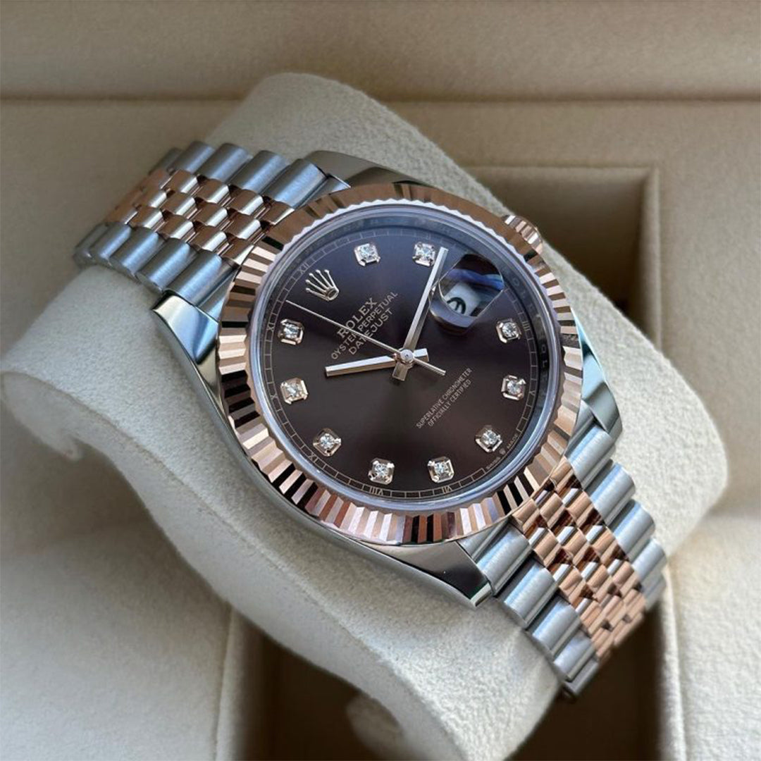 Rolex Datejust Rosegold Gold Diamond Metal Watch