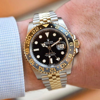 Rolex Gmt Master Gold Silver Black Metal Watch