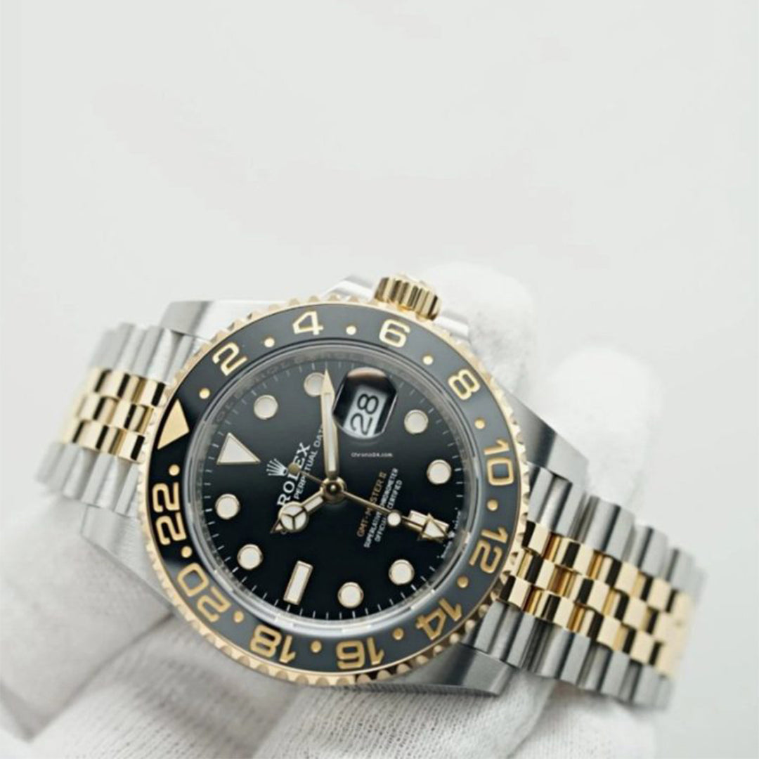 Rolex Gmt Master Gold Silver Black Metal Watch