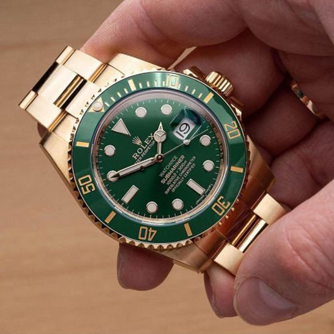 Rolex Submariner Gold Green MS Metal Watch