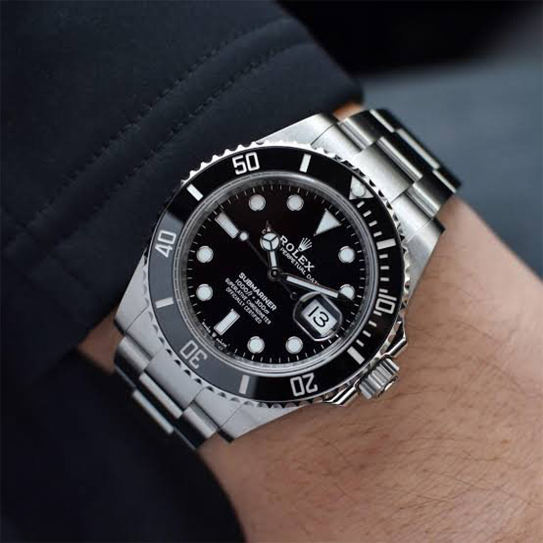 Rolex Submariner Silver Black Metal Watch