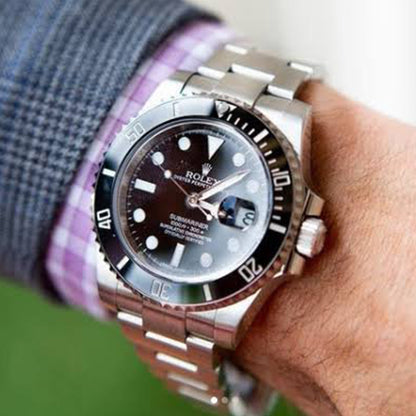 Rolex Submariner Silver Black Metal Watch