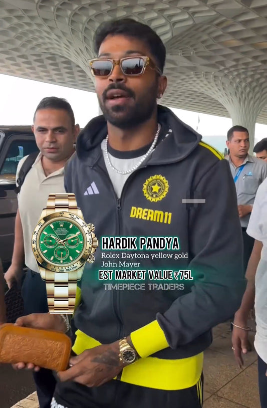 Rolex Daytona Gold Green MS Dhoni Metal Watch