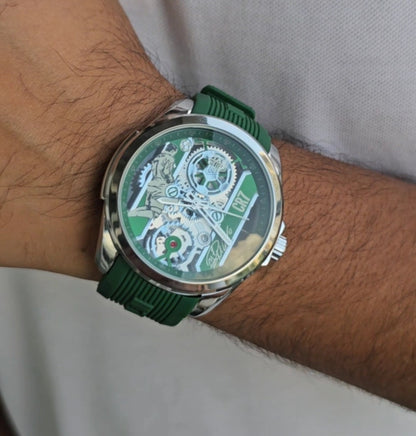 Tagheuer Calibre 17 Cr7 Ronaldo Green Silicon strap Watch