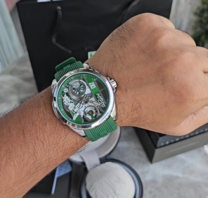 Tagheuer Calibre 17 Cr7 Ronaldo Green Silicon strap Watch