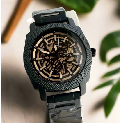 Fossil Automatic stainless steel Metal Black