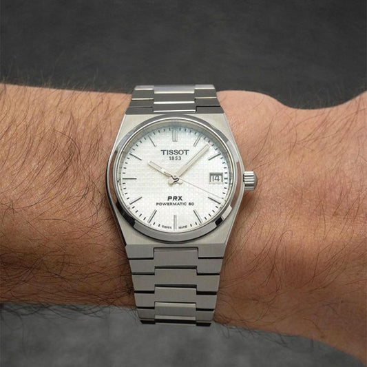 Tissot Prx Premium Stainless Steel White Dial Watch