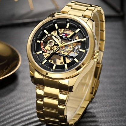 Tommy Hilfiger Gold Black Metal Automatic