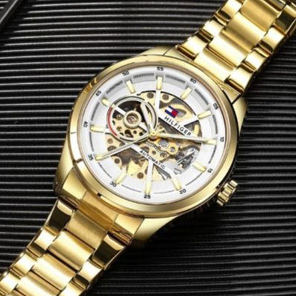 Tommy Hilfiger Gold White Metal Automatic