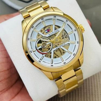 Tommy Hilfiger Gold White Metal Automatic